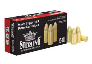 Sterling FMJ 9mm Luger 115-Grain Pistol Ammunition